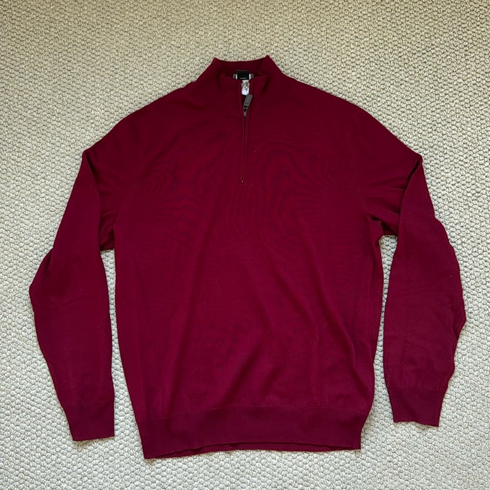 Men’s Red Zip-Up Sweater